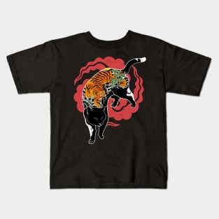 tiger tattoo cat Kids T-Shirt